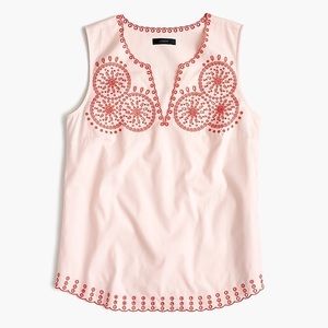 J. Crew Embroidered Circles Sleeveless Top- Size 2